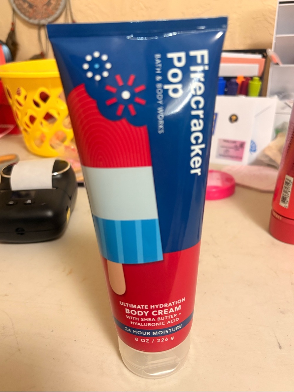 Bath & Body Works Firecracker Pop Body Cream - Red/Blue/White - Picture 2 of 3